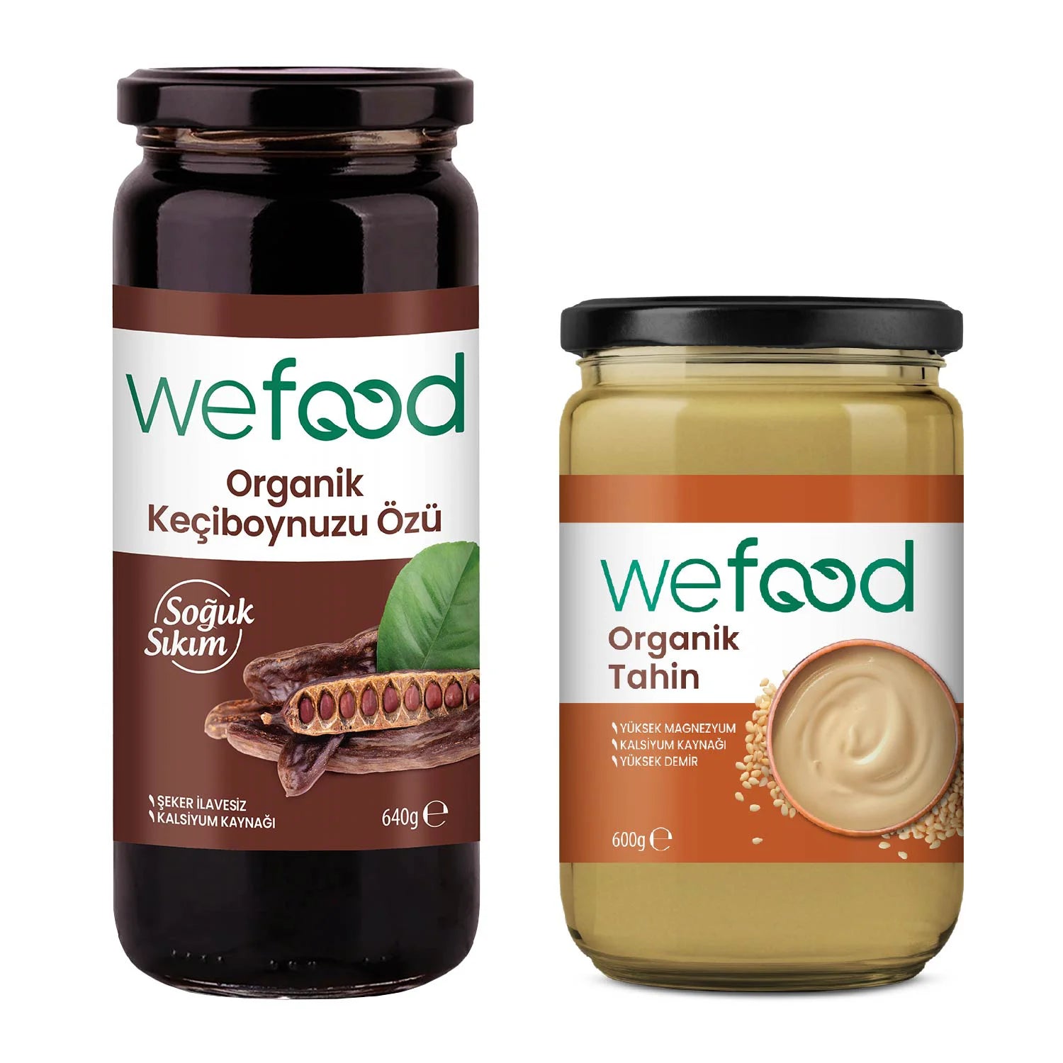 Wefood Organik Tahin 600 gr + Wefood Organik Keçiboynuzu Özü 640 gr
